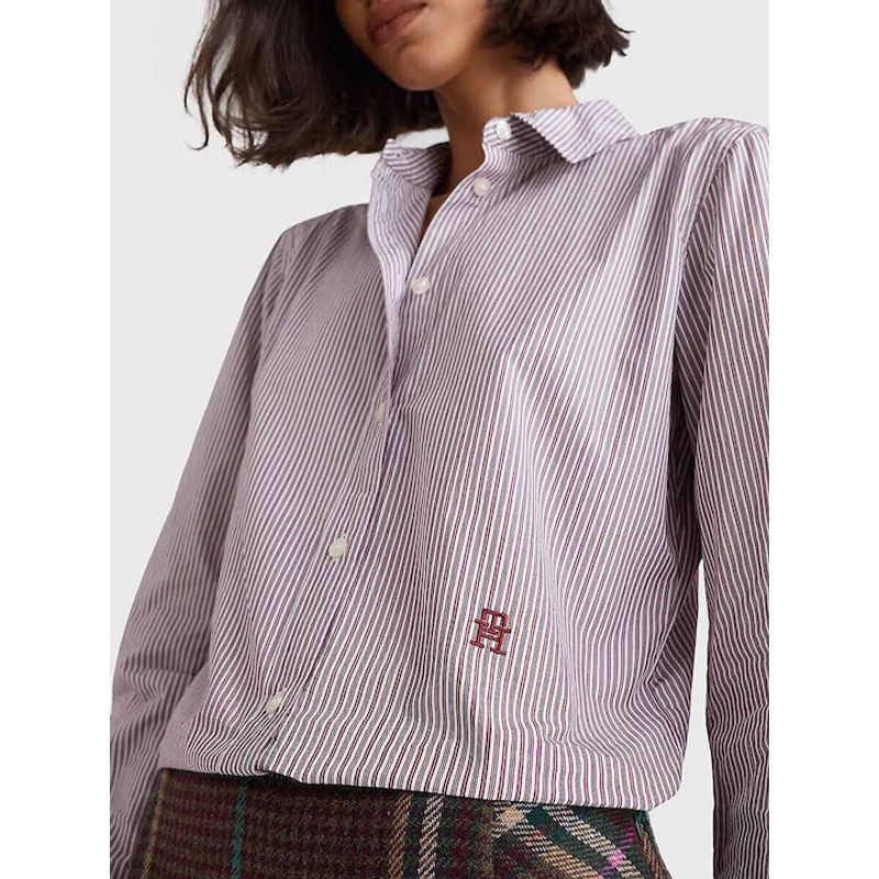 TOMMY HILFIGER - Camisa De Raya Diplomática De Algodón Para Mujer Tommy Hilfiger