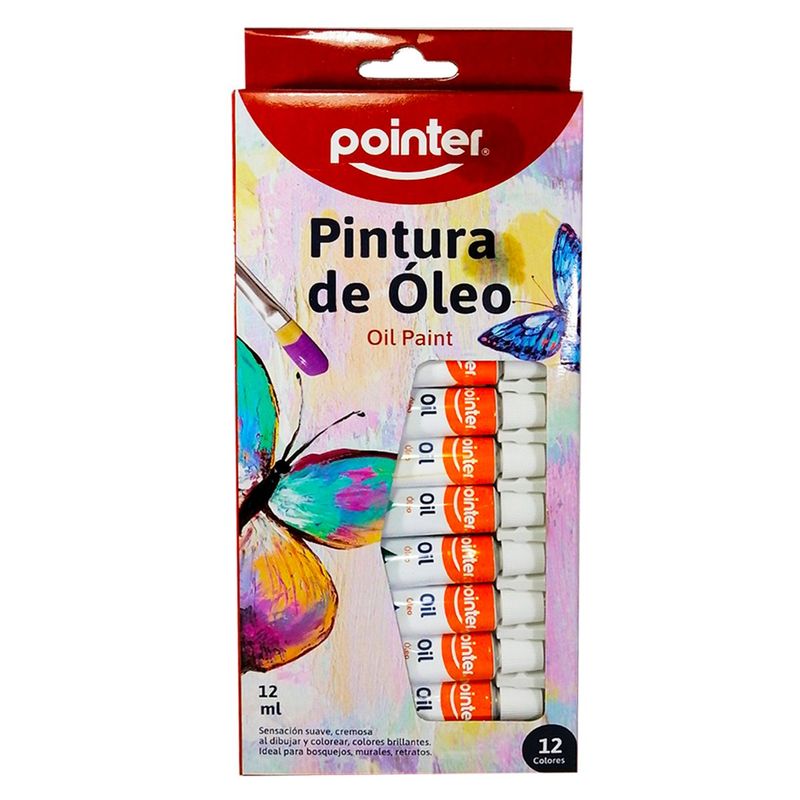 POINTER - Pintura Al Óleo, Pointer Caja X 12 Tubos De 12 Ml