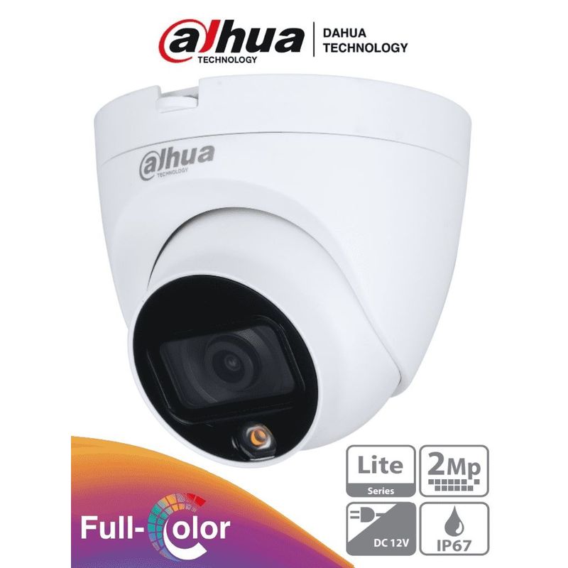 DAHUA - CAMARA 4 EN 1 FULLCOLOR 1080P TIPO DOMO SEMIMETALICO 2,8MM.