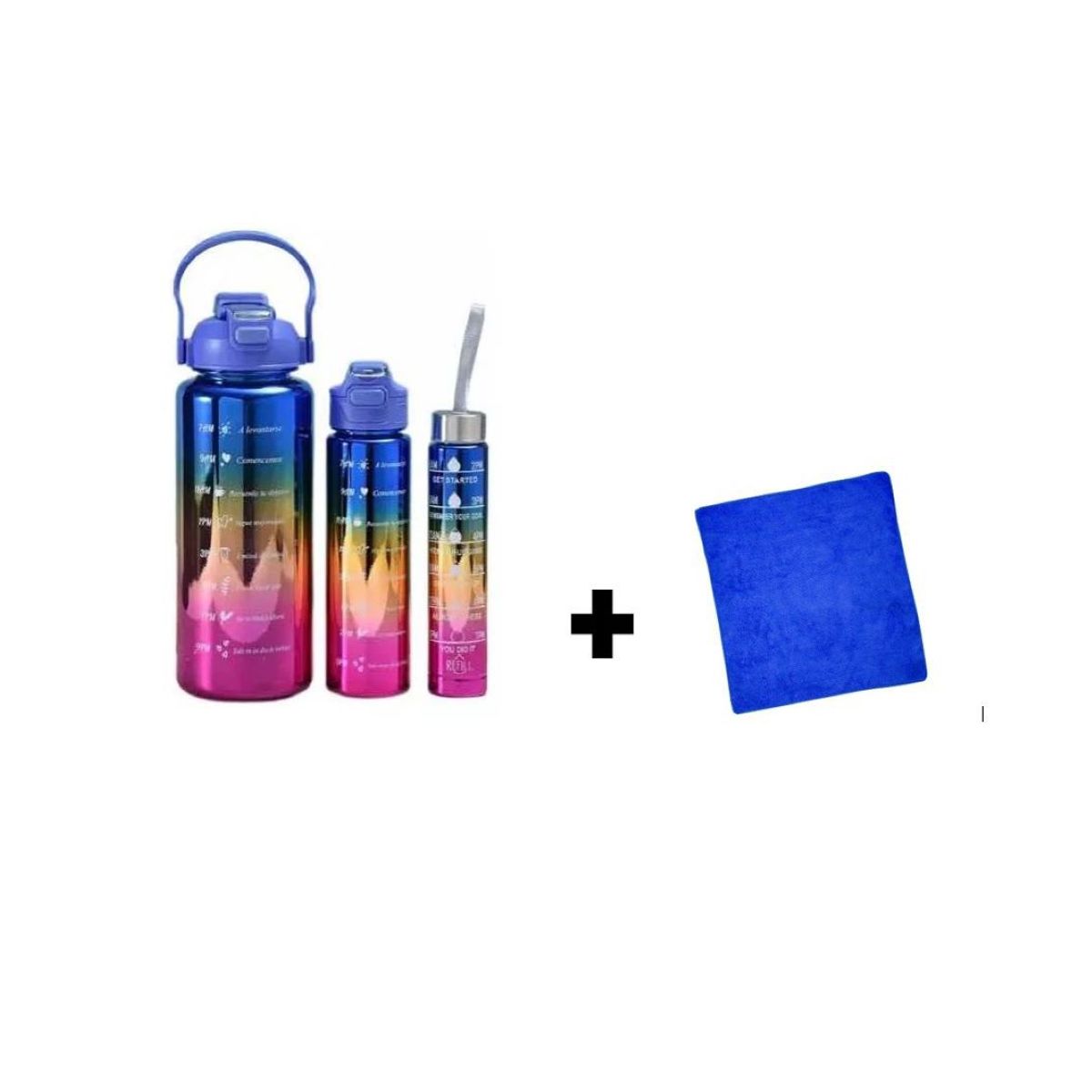 GENERICO - Botilitos Termo Motivacional X 3 Und Metalizado Mas Toalla Facial