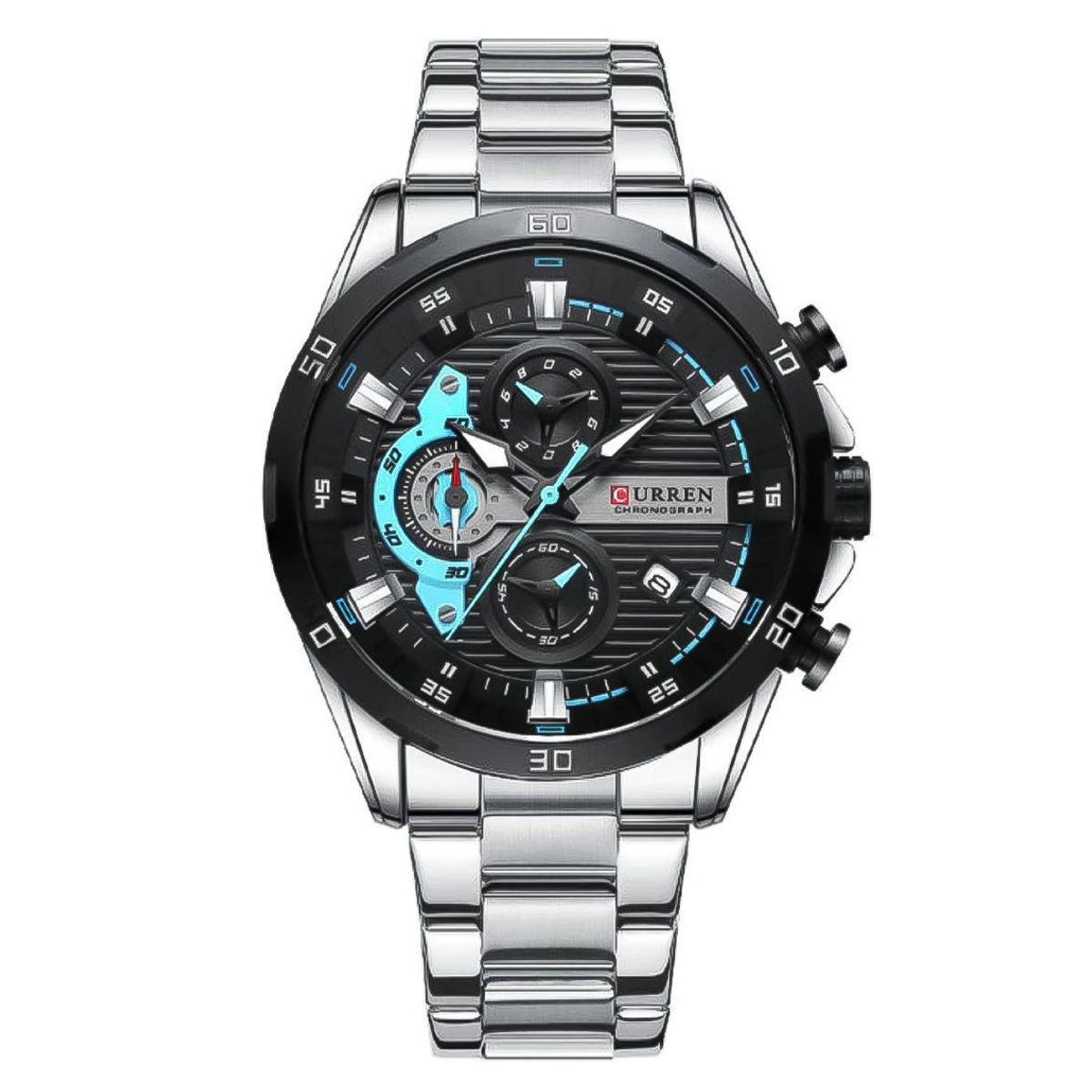 CURREN - RELOJ CURREN 8402 PLATEADO CELESTE FOCUS