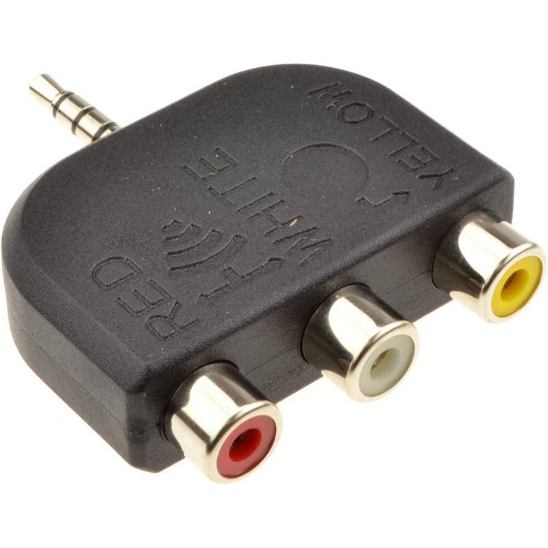 GENERICO - Adaptador De 3.5 Mm Triestereo Macho A 3 Rca Hembra Av Video