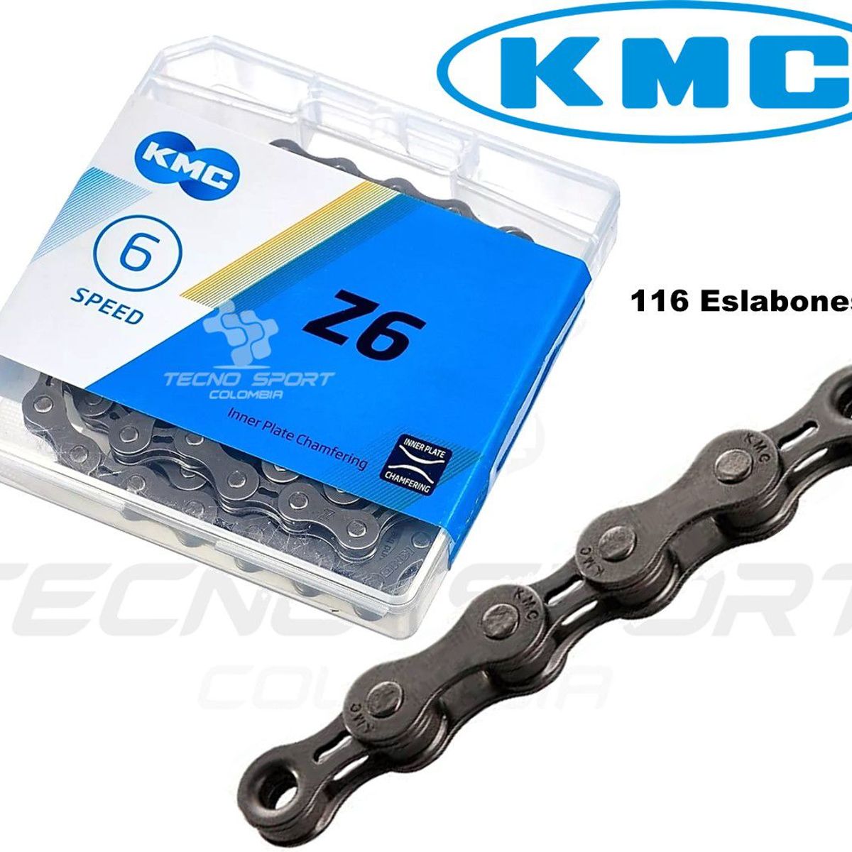 KMC - Cadenilla Bicicleta Kmc Z6 Cadena Ruta Montaña 6 Velocidades