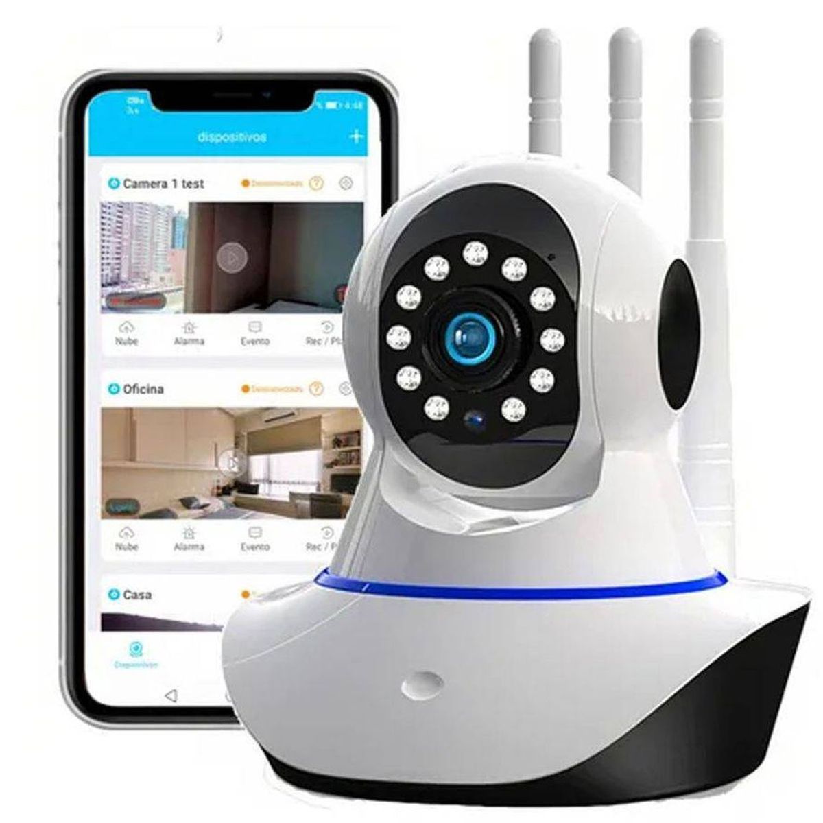 ONE PIXEL - Camara De Seguridad 3 Antenas Robotica 360 WIFI