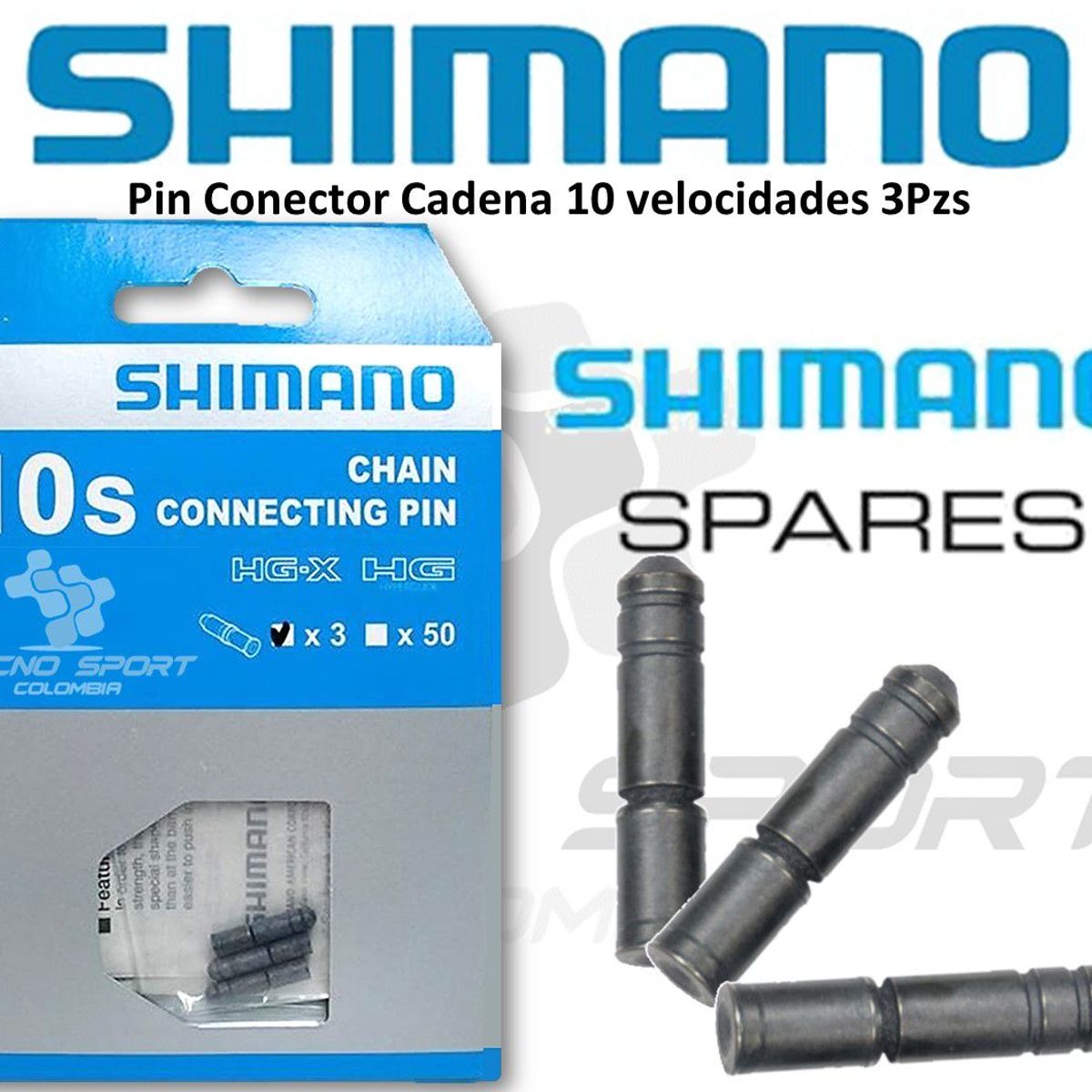 SHIMANO - Pin Conector Cadenilla Bicicleta Shimano 10 V Cadena 3 Pzs