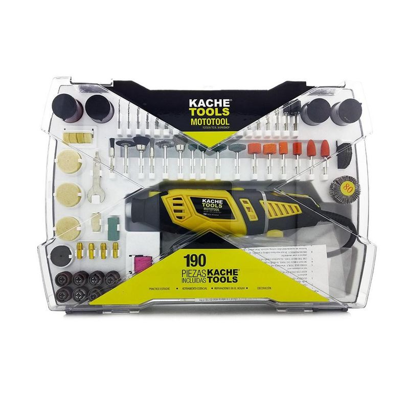 KACHETOOLS - Mototool 190 Piezas 8000 a 35000 Rpm KACHE TOOLS