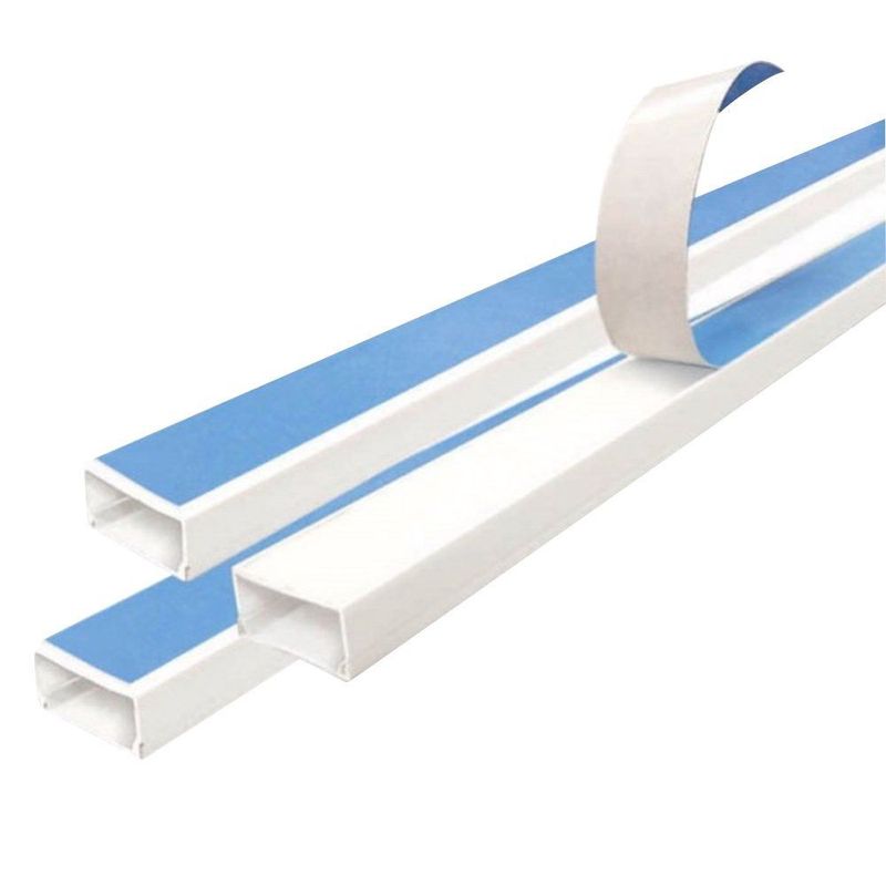 ZER - CANALETA PLASTICA BLANCA CON ADESIVO CINTA AZUL 40X25.