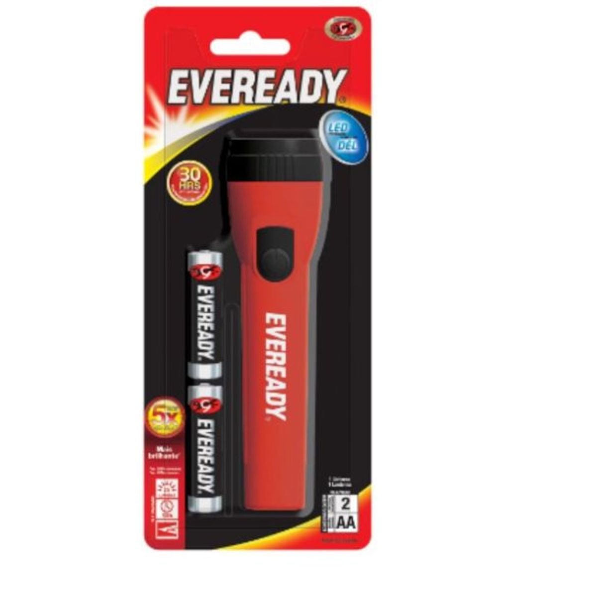 EVEREADY - Linterna Led Eveready Incluye 2 Pilas AA E300703700