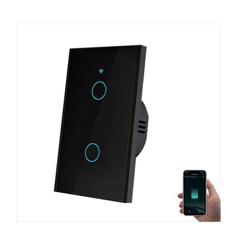 GENERICO - Switch Wifi Tactil Inteligente Alexa Google Home 2 Botones