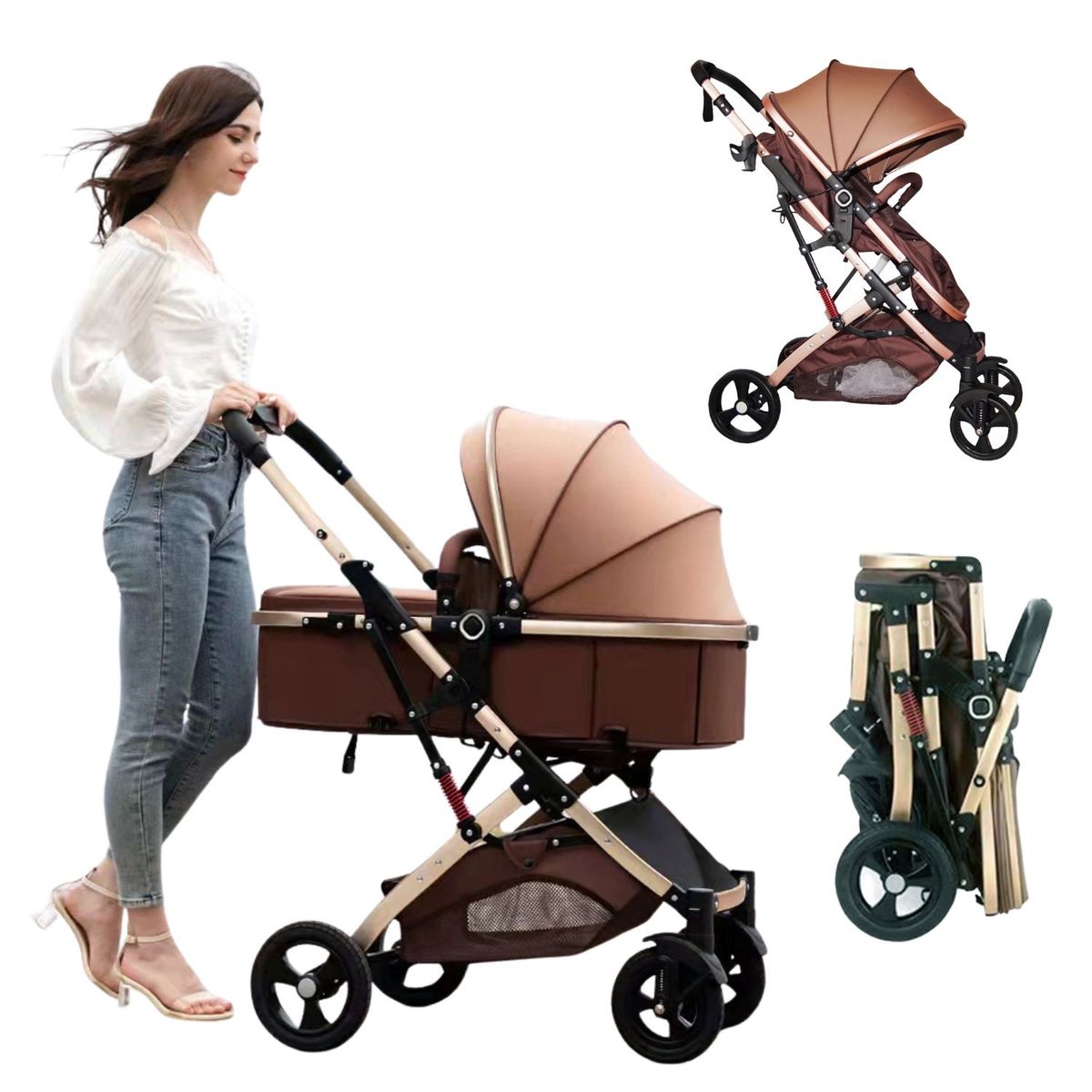 ENFANT'ASY - Coche bebé Moises Marrón