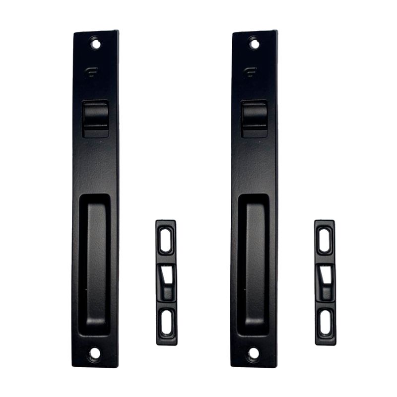 GENERICO - Cerradura  Chapa Sencilla Para Ventana Corrediza Negro x2 Unidades