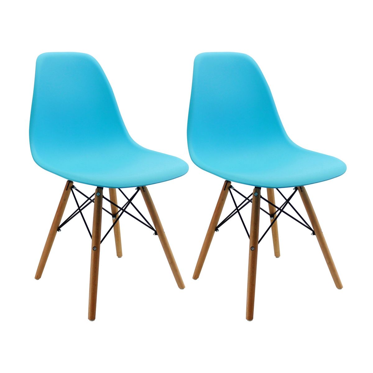 BOXBIT - Kit x 2 Sillas DKR Tipo Eames PREMIUM Azules