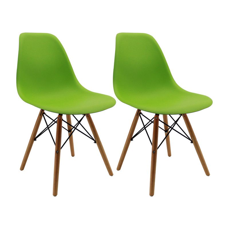BOXBIT - Kit x 2 Sillas DKR Tipo Eames PREMIUM  Verde