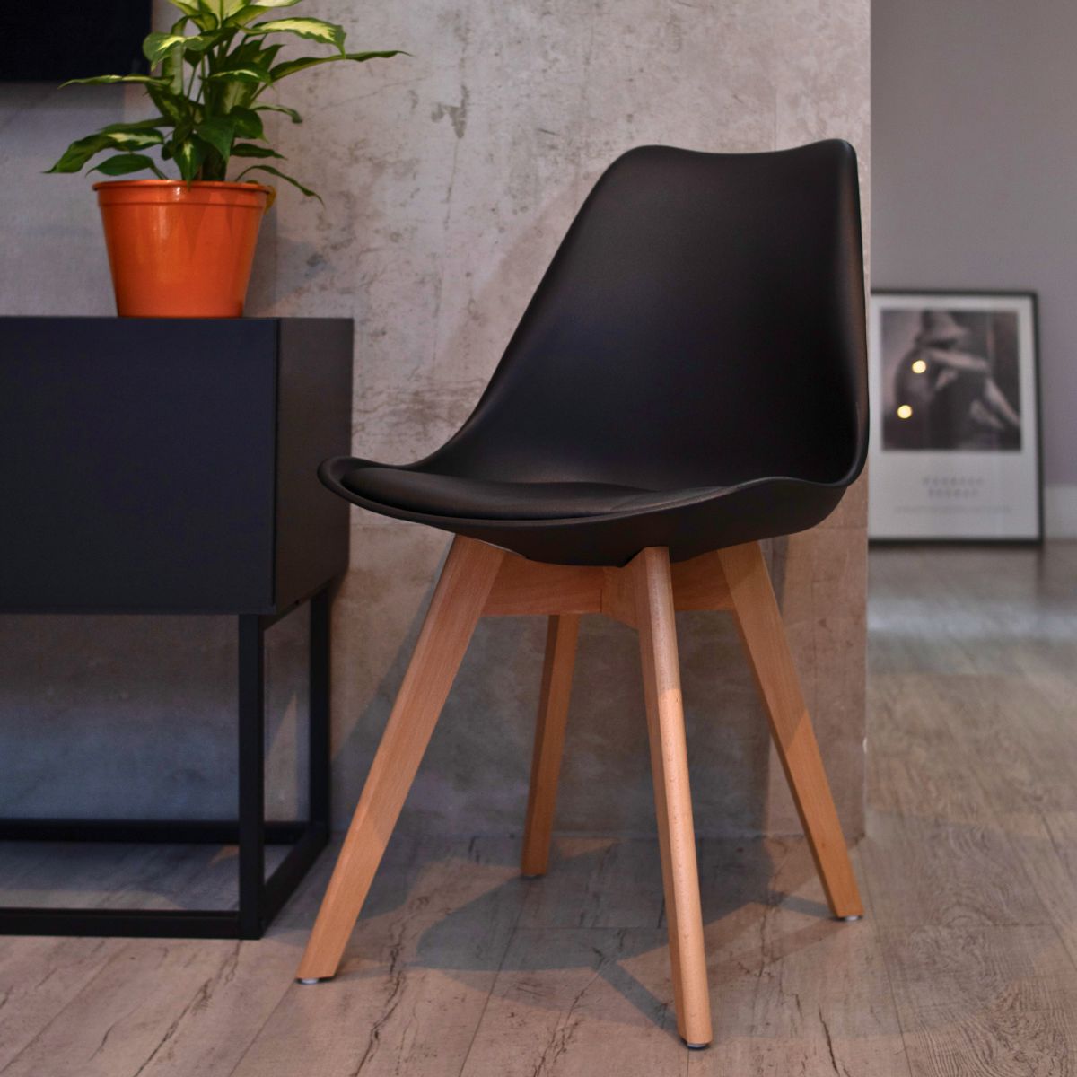 BOXBIT - Silla Acolchada Joly Negra