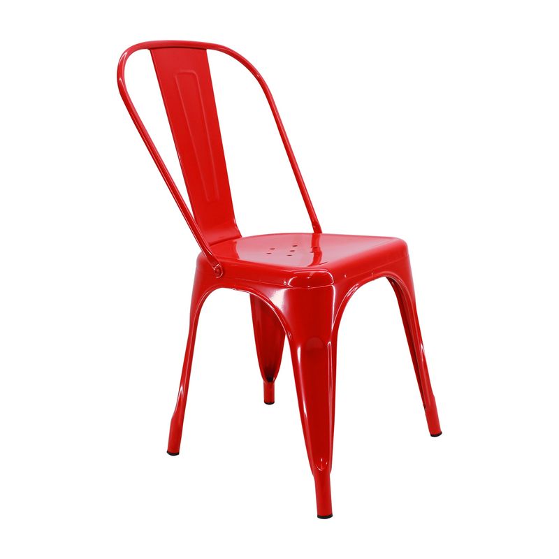 BOXBIT - Silla Titan Tipo Tolix Metálica Rojo
