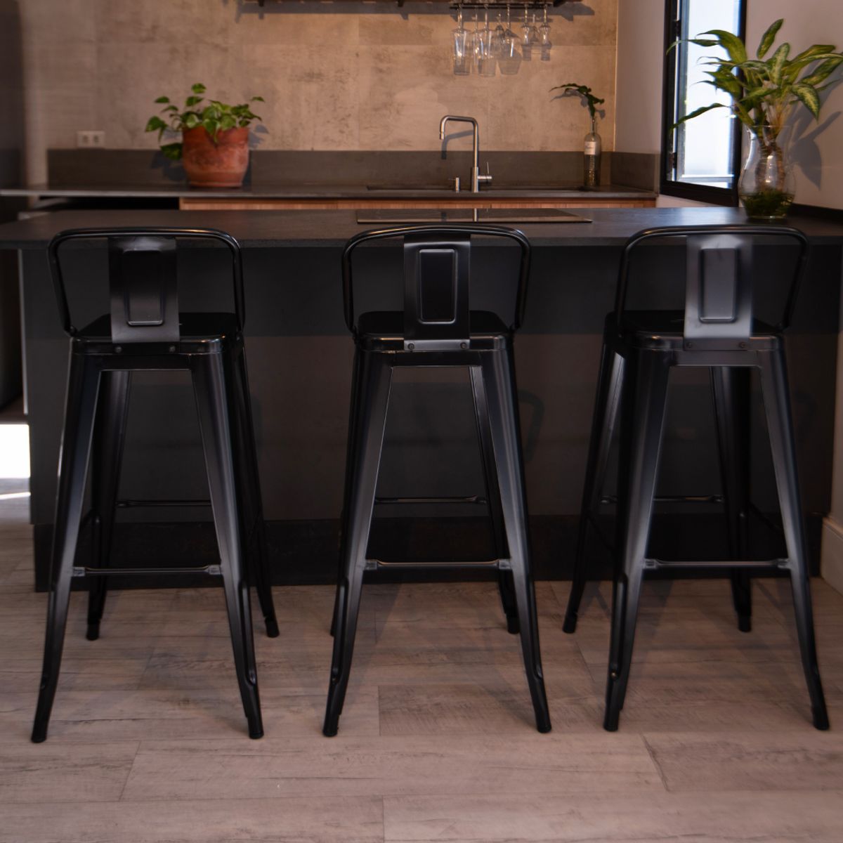 BOXBIT - Butaco Titan Bar Tipo Tolix Negro