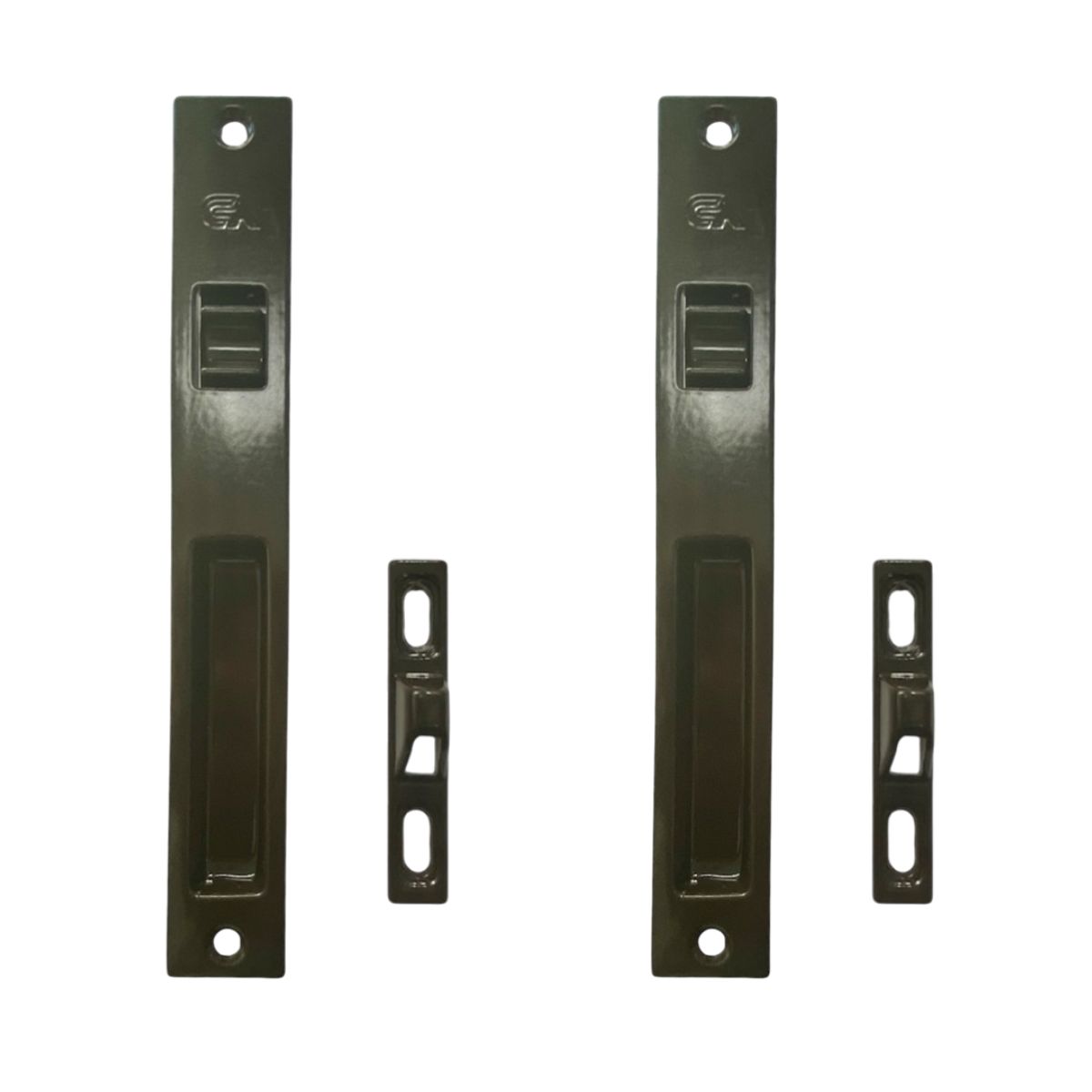 GENERICO - Cerradura Chapa Sencilla Para Ventana Corrediza Bronce x2 Unidades