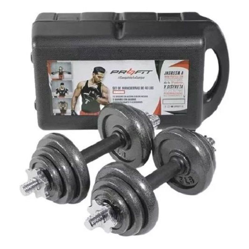 PROFIT - Kit Mancuernas Profit 40Lbs Peso Compuesto