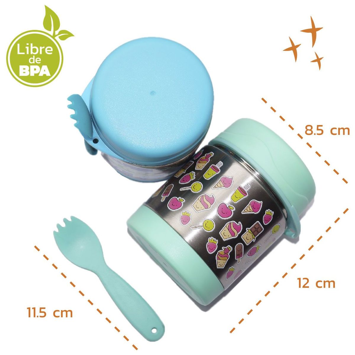 ENFANT'ASY - Termo Para Lonchera Niños Termico Calor Y Frío Con Cuchara