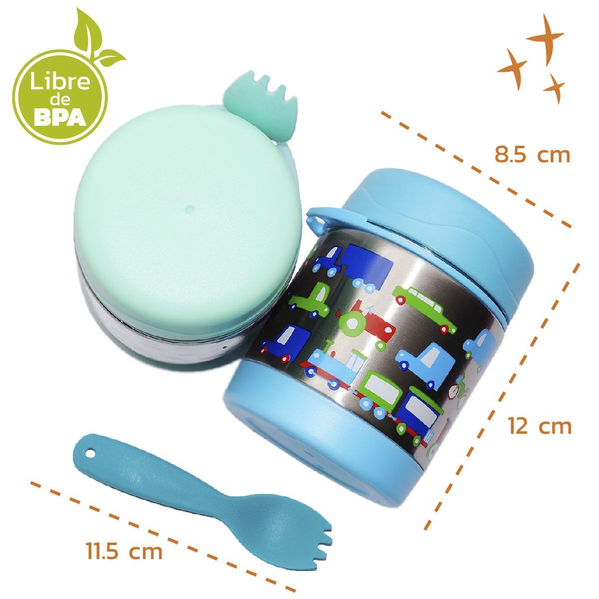 ENFANTASY - Termo Para Lonchera Niños Termico Calor Y Frío Con Cuchara