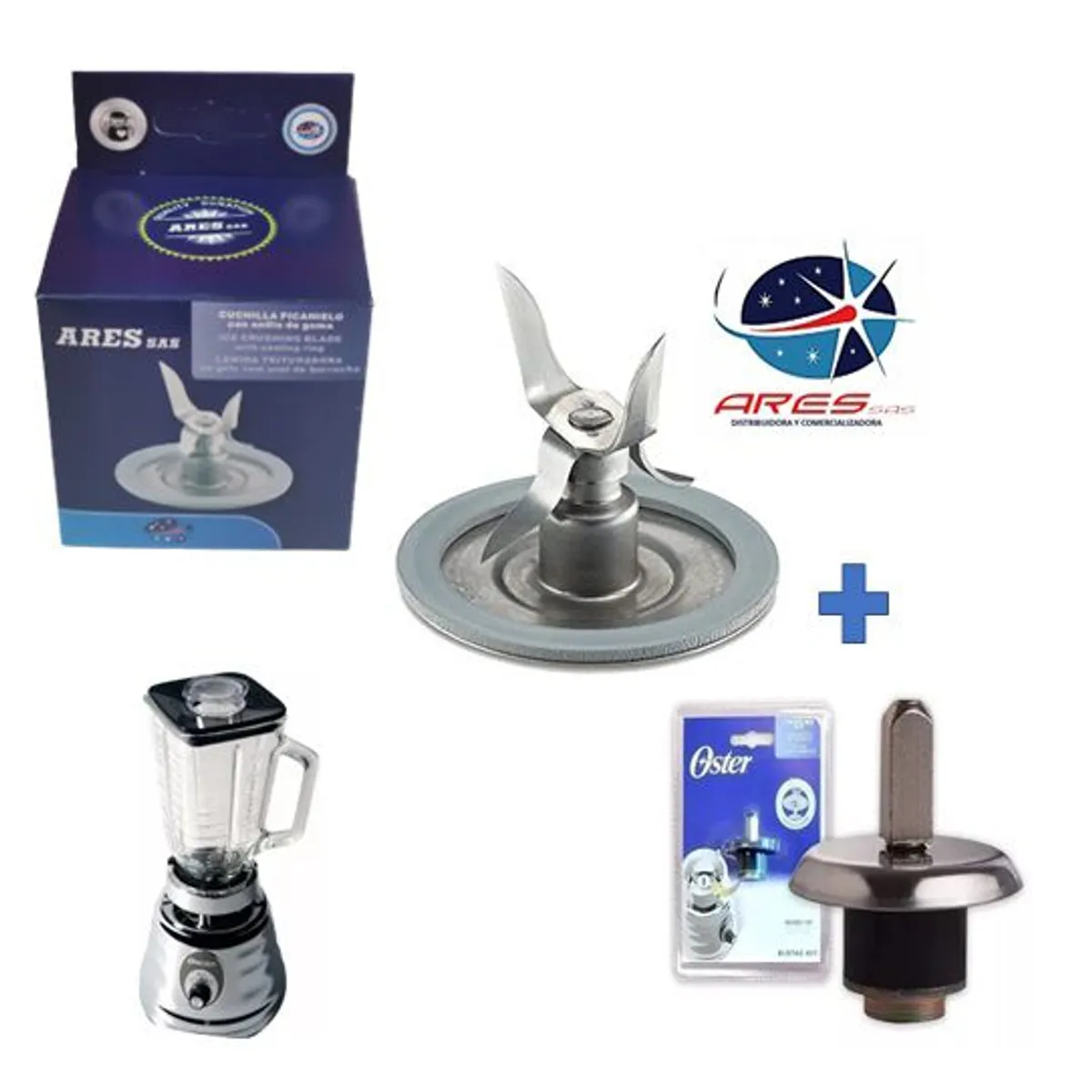 ARES - Kit Cuchilla Para Oster 4 Aspas +Acople