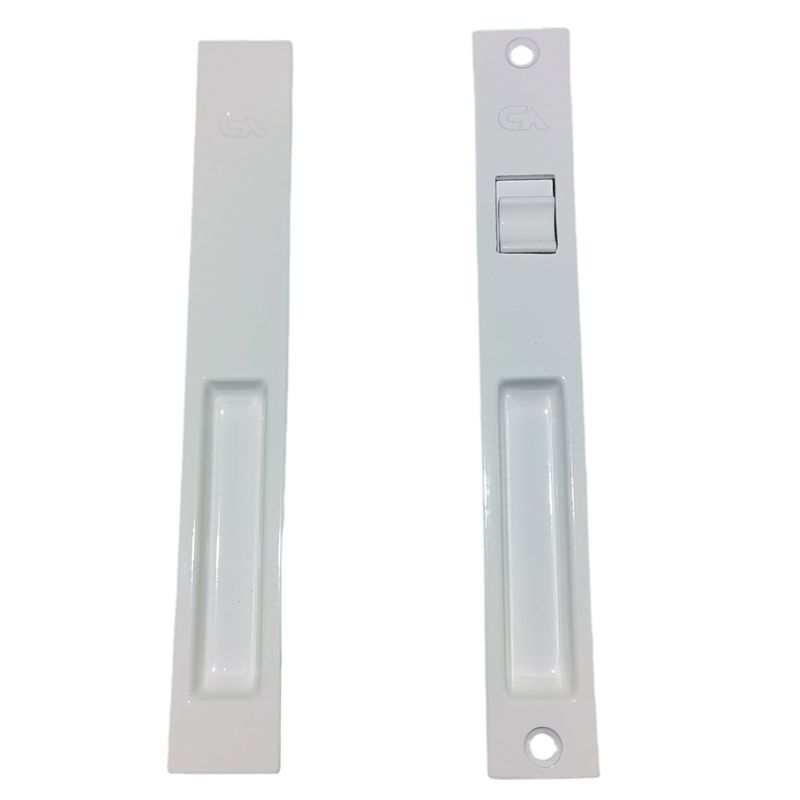 GENERICO - Cerradura Sencilla Doble Para Ventanas Corredizas Color Blanco x2 Und