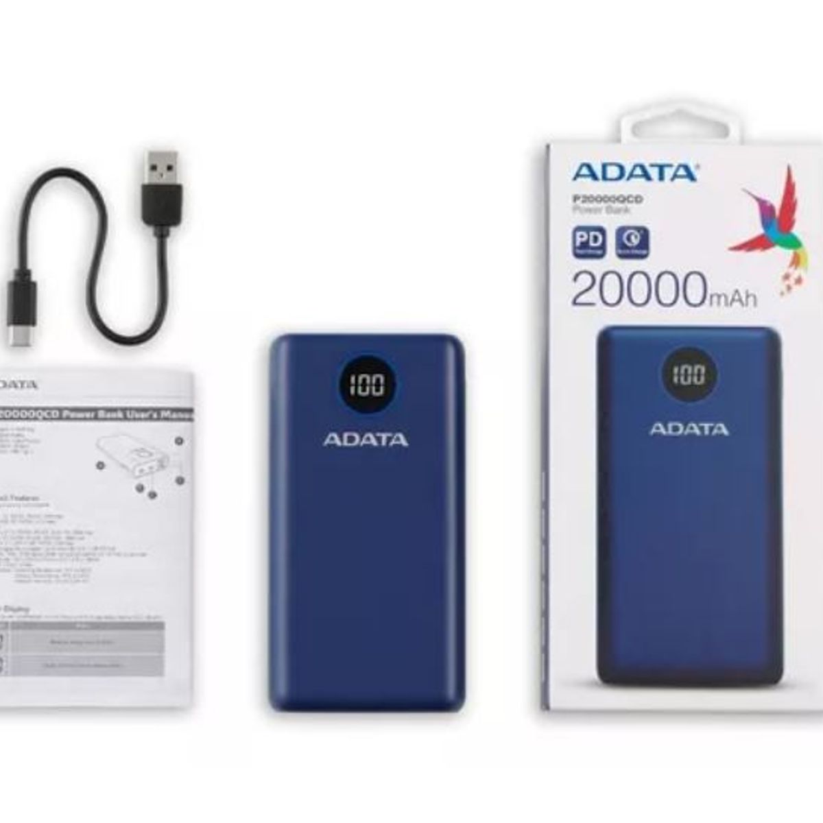 ADATA - Banco de poder adata p20000qcd 20000 mah azul