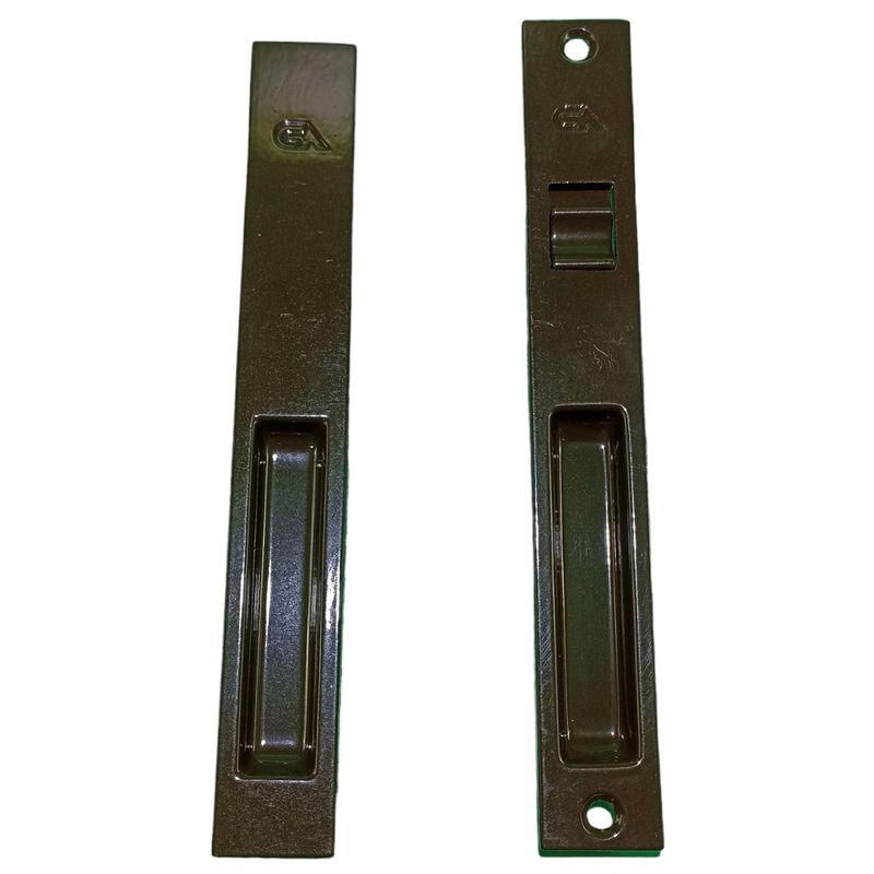 GENERICO - Cerradura Sencilla Doble Para Ventanas Corredizas Color Bronce x2 Und