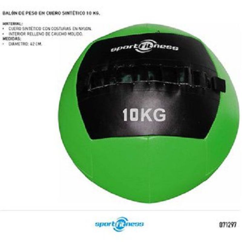 SPORT FITNESS - Balon De Peso 10Kg Cuero Sintetico Sportfitness