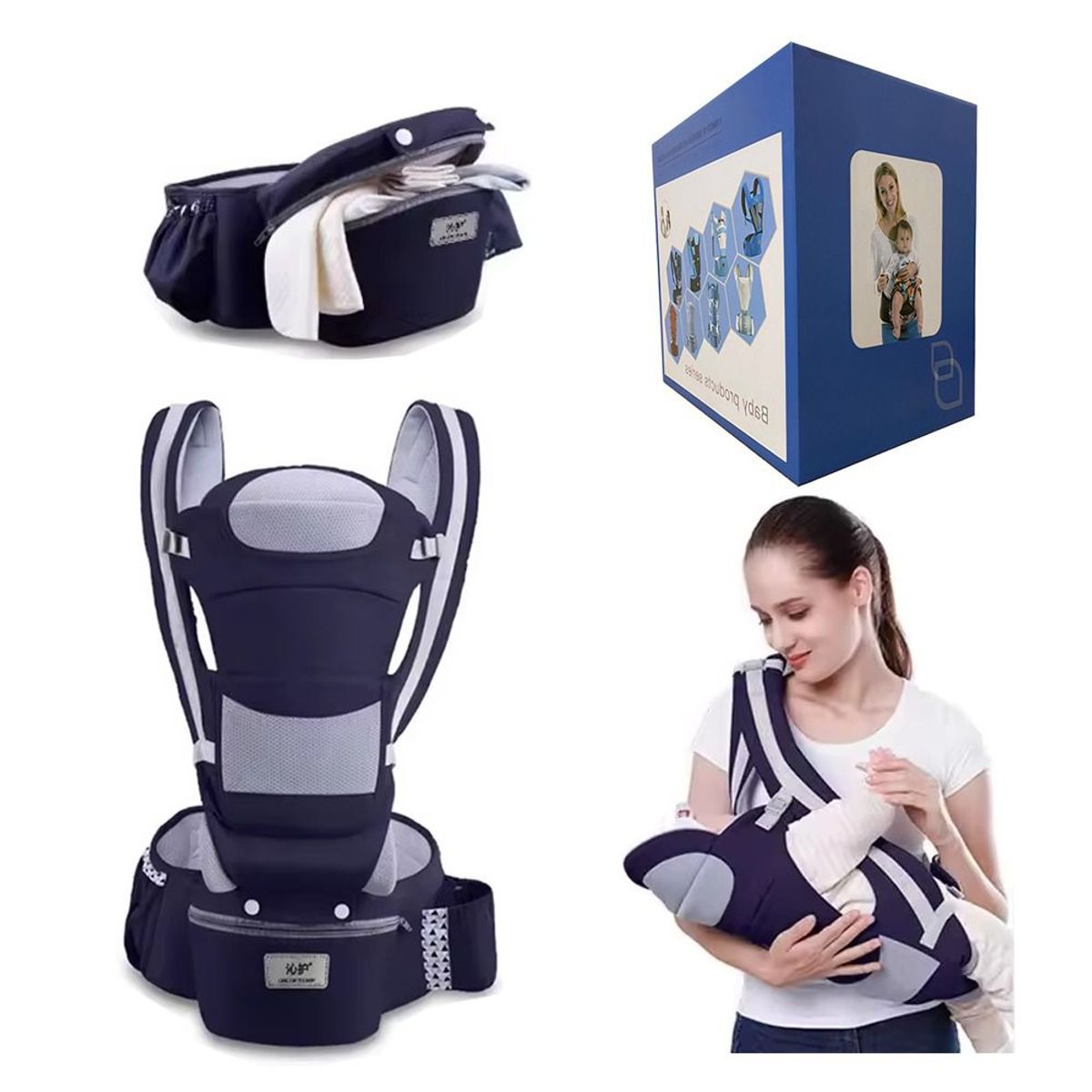 GENERICO - Cargador Canguro Ergonomico Asiento  Para Bebe - Azul