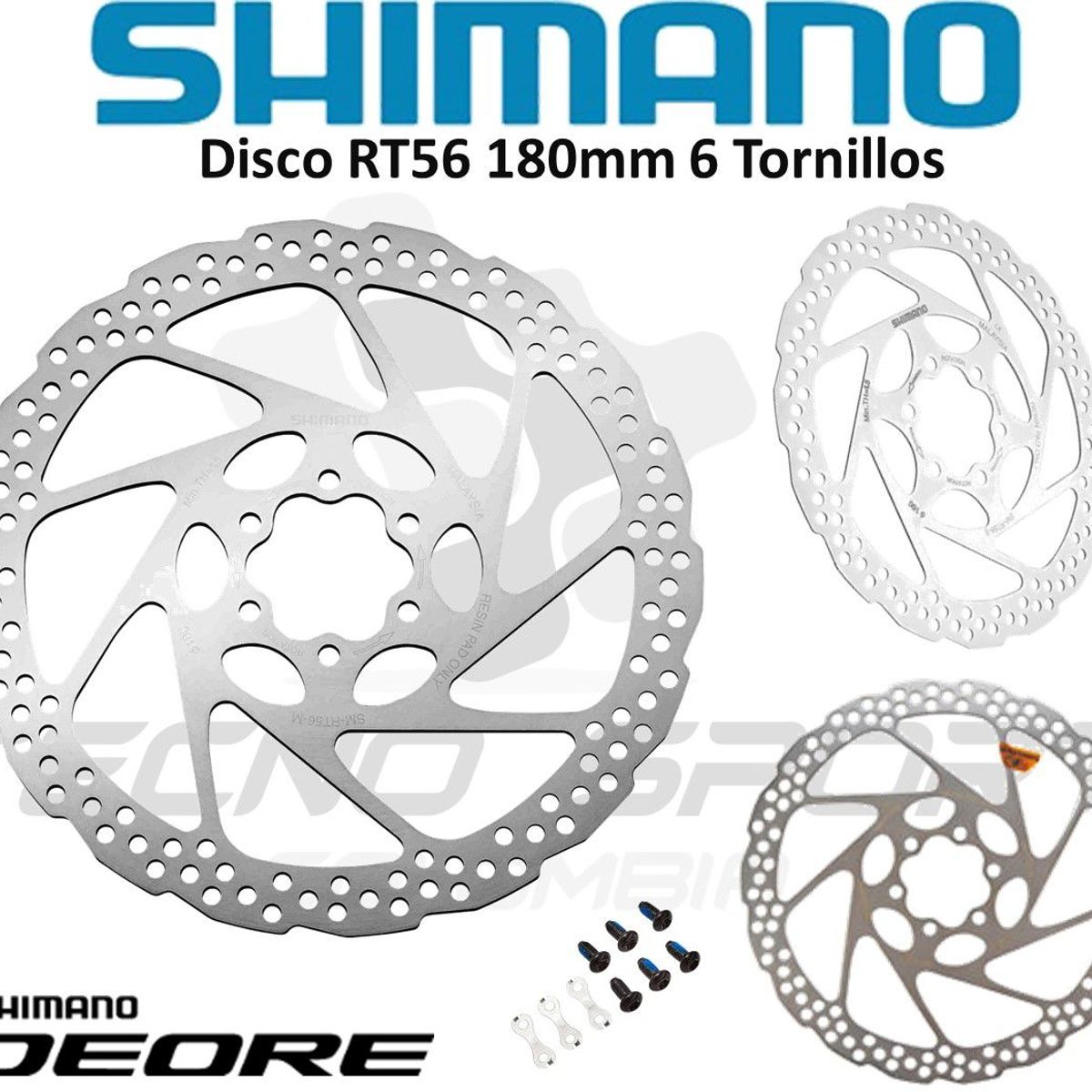 SHIMANO - Disco Rotor Freno Shimano Deore Rt56 180mm 6 Tornillos