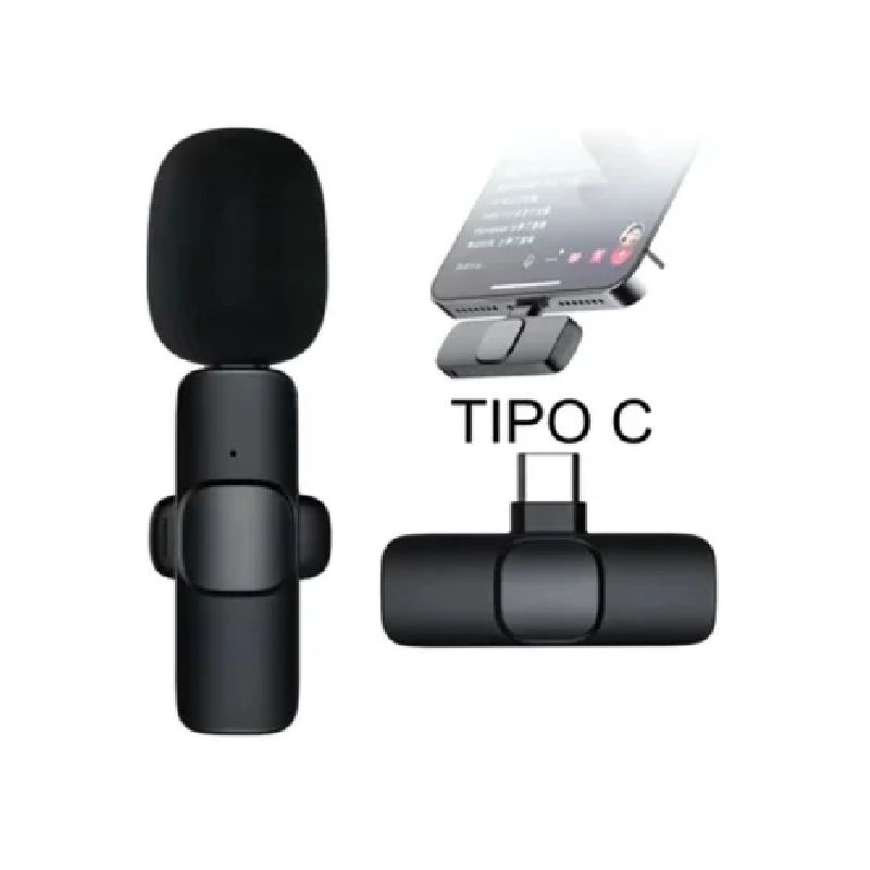GENERICO - Microfono Inalambrico 2en1 Solapa Para iPhone Y tipo C K9
