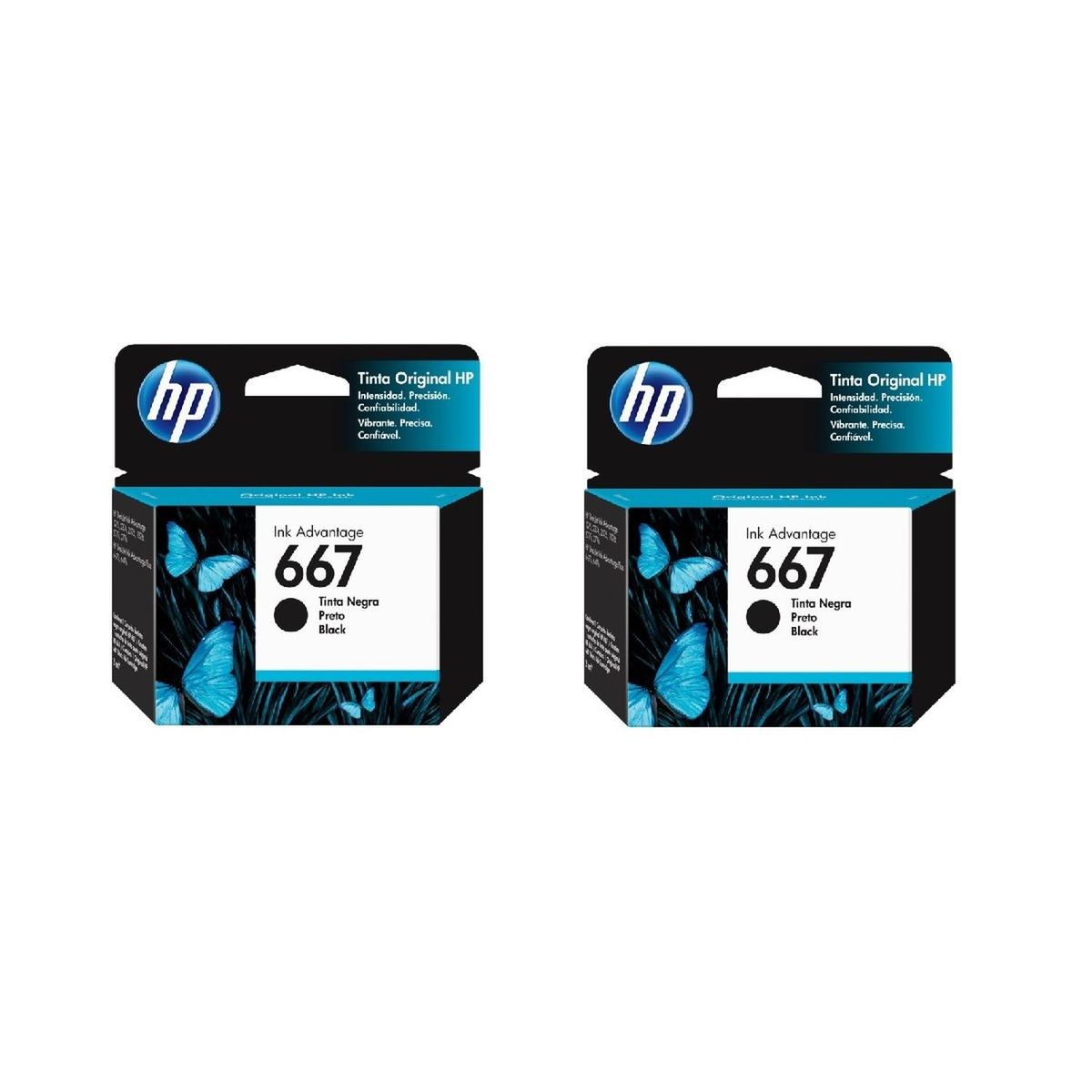 HP - Kit de 2 Cartuchos Hp 667 Negro + Resma