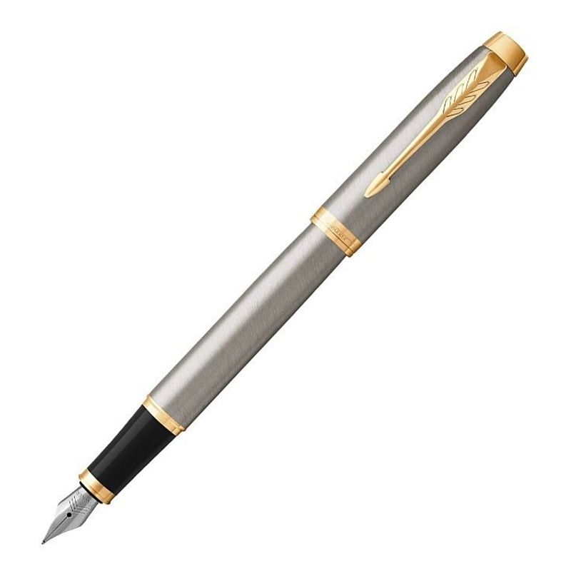 PARKER - Pluma Estilográfica Metal Cepillado Parker IM Oro