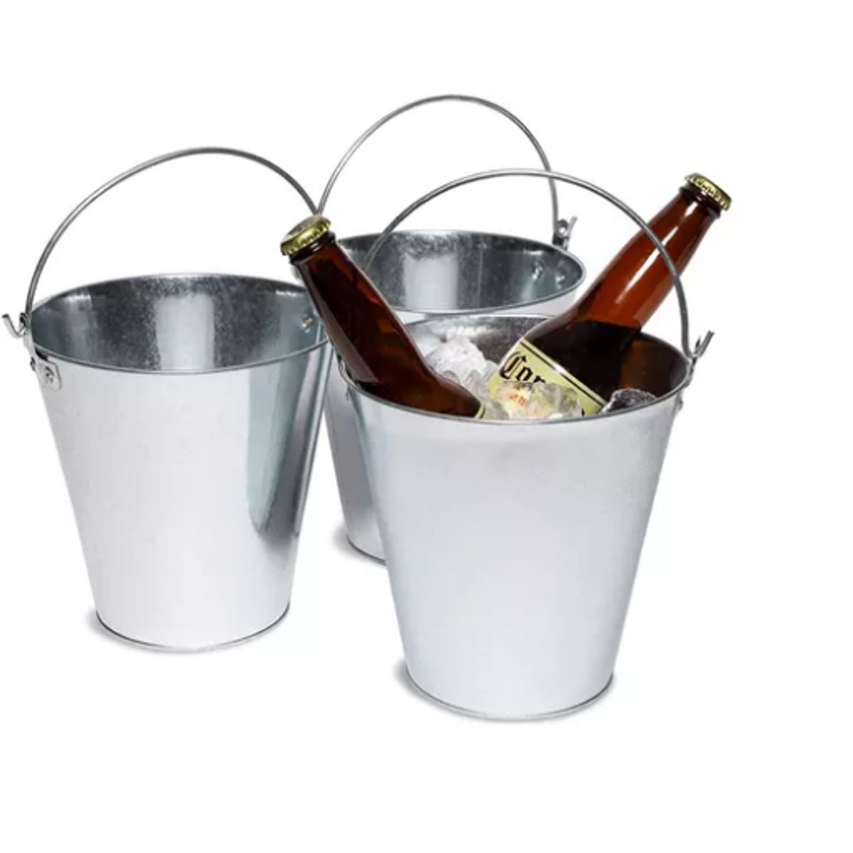 AMERICAN GENERICS - Balde Cubeta Metal Hielera Galvanizado Decorativo Plantas 1a