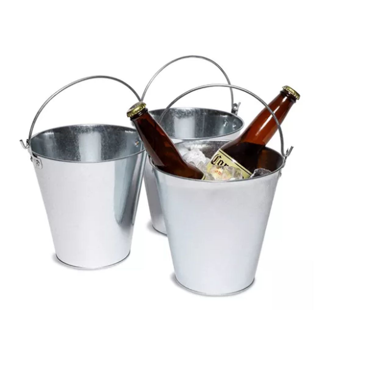 AMERICAN GENERICS - Balde Cubeta Metal Hielera Galvanizado Decorativo Plantas 1a