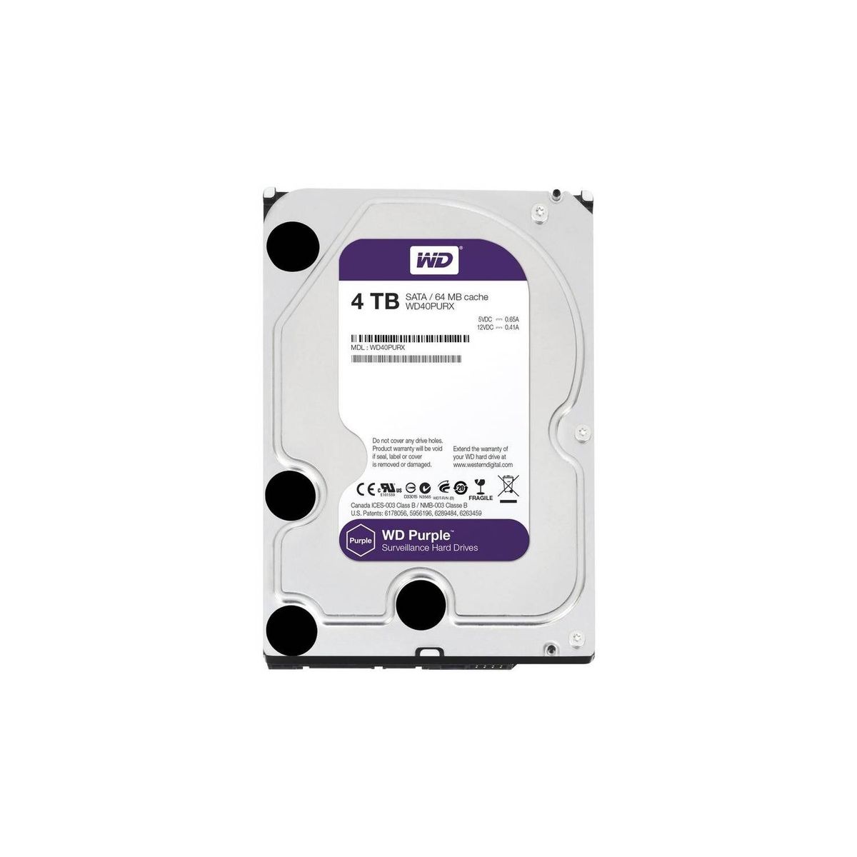 ZER - DISCO DURO DE 4TB TERAS WD WESTER PURPURA DVR 3 AÑOS