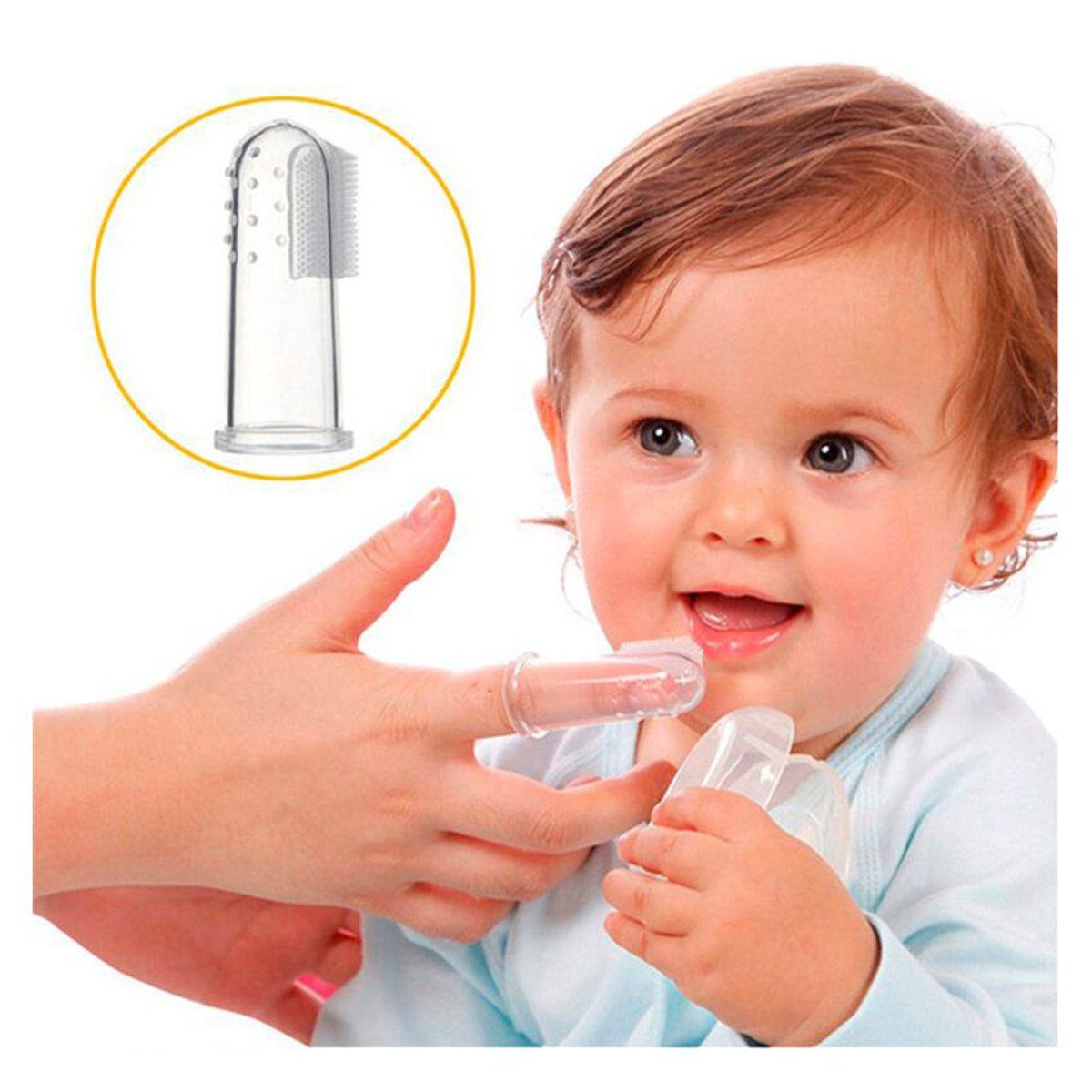 PUR - Cepillo dientes para dedo en silicona para bebe pur sin bpa