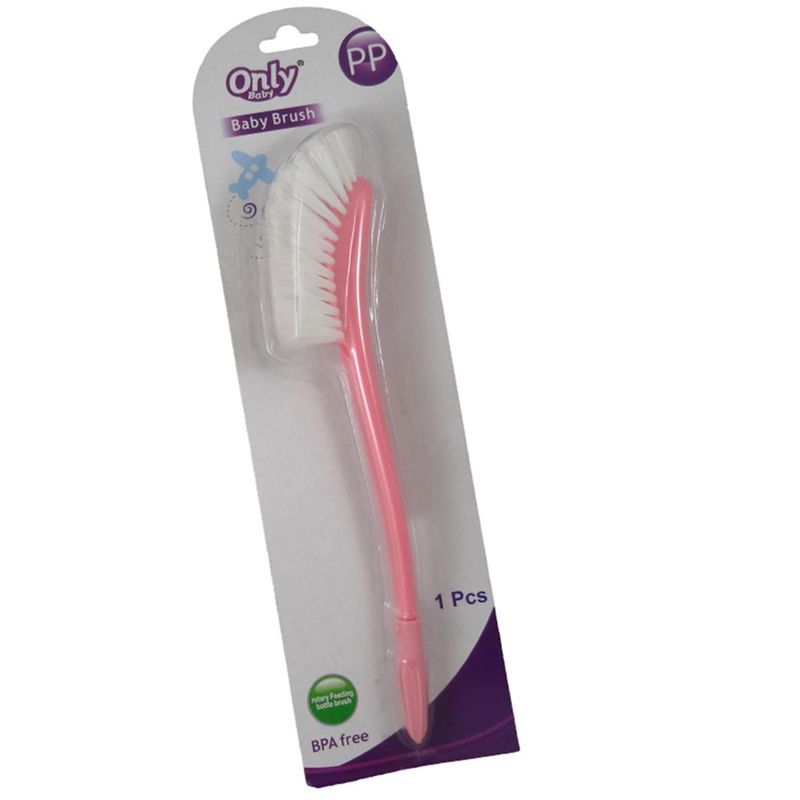 ONLYBABY - Cepillo para lavar biberones teteros chupos bebe rosado