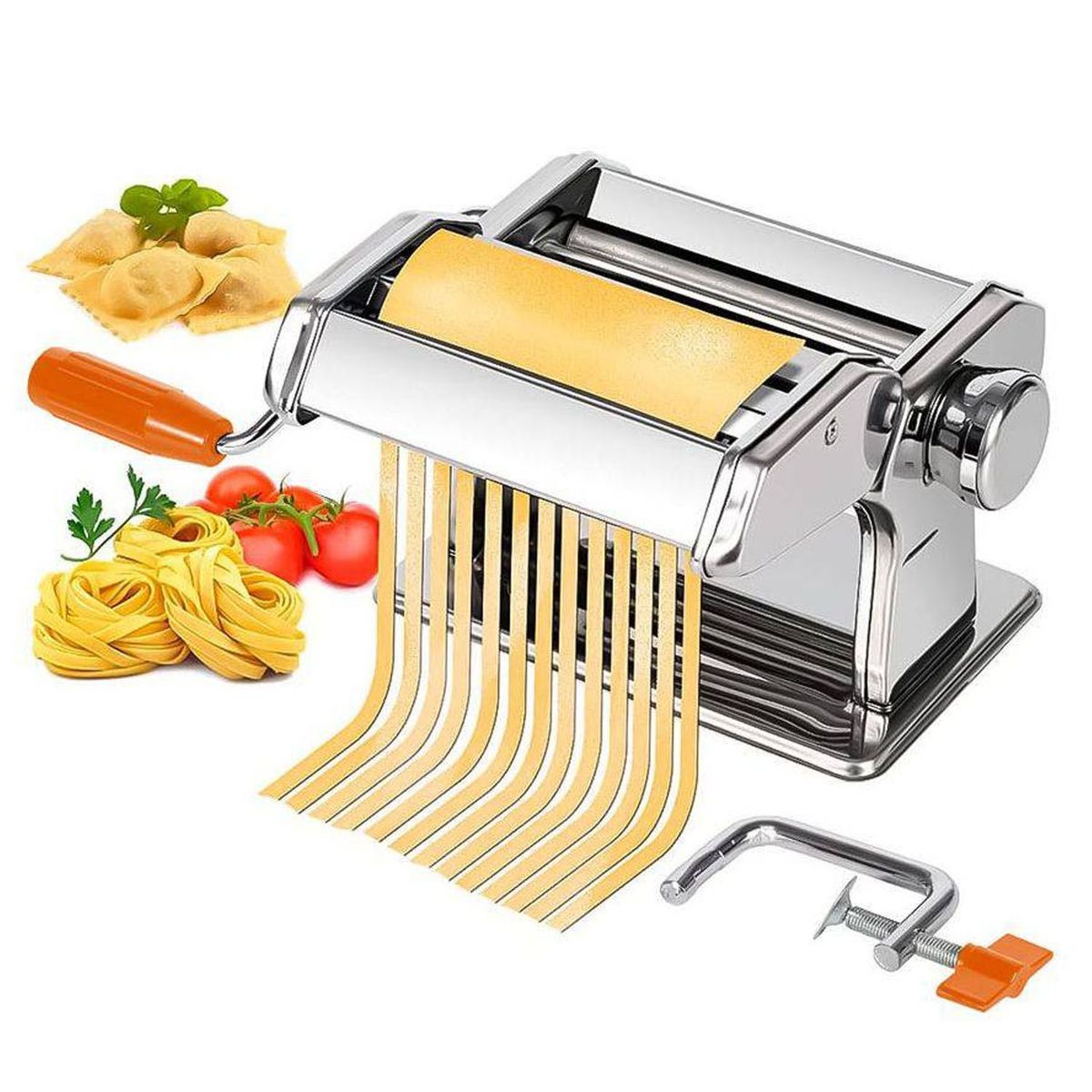 ONE PIXEL - Máquina Inoxidable Para Hacer Pasta 3 En 1 Ambiente Gourmet Gris