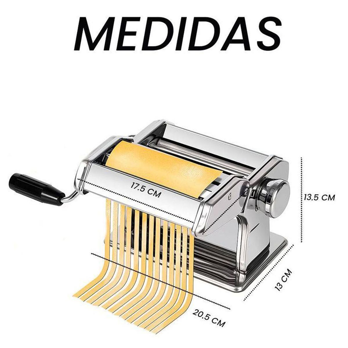 ONE PIXEL - Máquina Inoxidable Para Hacer Pasta 3 En 1 Ambiente Gourmet Gris