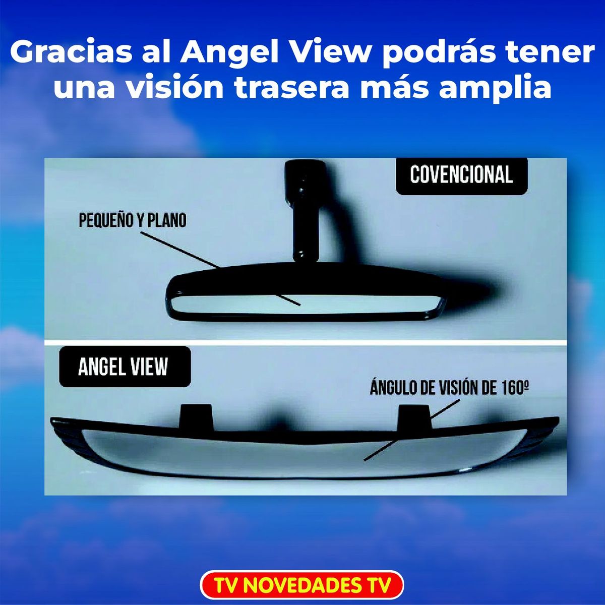 TV NOVEDADES - Espejo Retrovisor Panorámico Gran Angular Angel View
