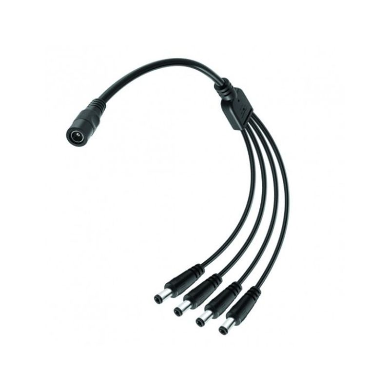 ZER - FUENTE CABLE DE PODER PULPO 1X4 ADAPTADOR NEGRO.