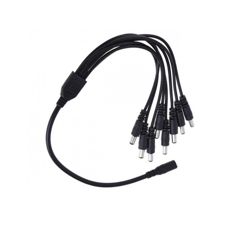 ZER - FUENTE CABLE DE PODER PULPO 1X8 ADAPTADOR NEGRO.