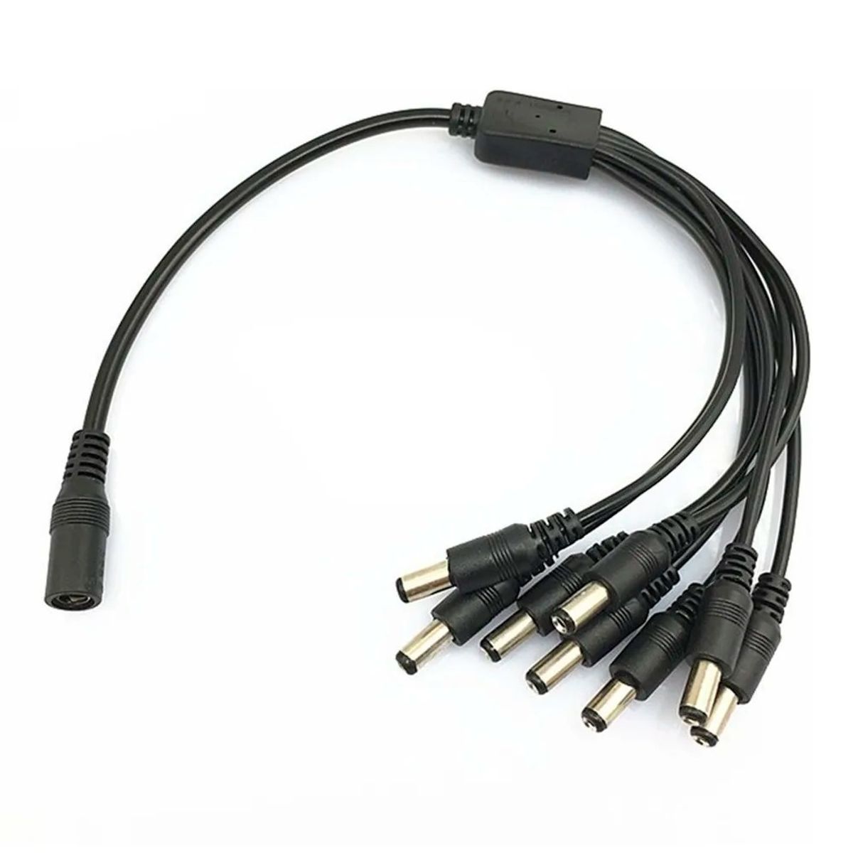 ZER - FUENTE CABLE DE PODER PULPO 1X8 ADAPTADOR NEGRO
