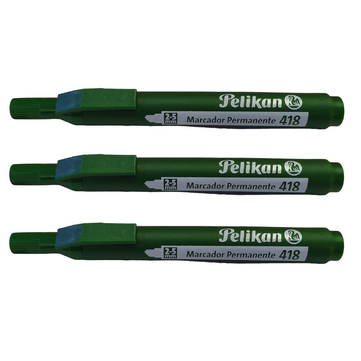 PELIKAN - Marcador Permanente Marker 418 Verde Pelikan X3 Und