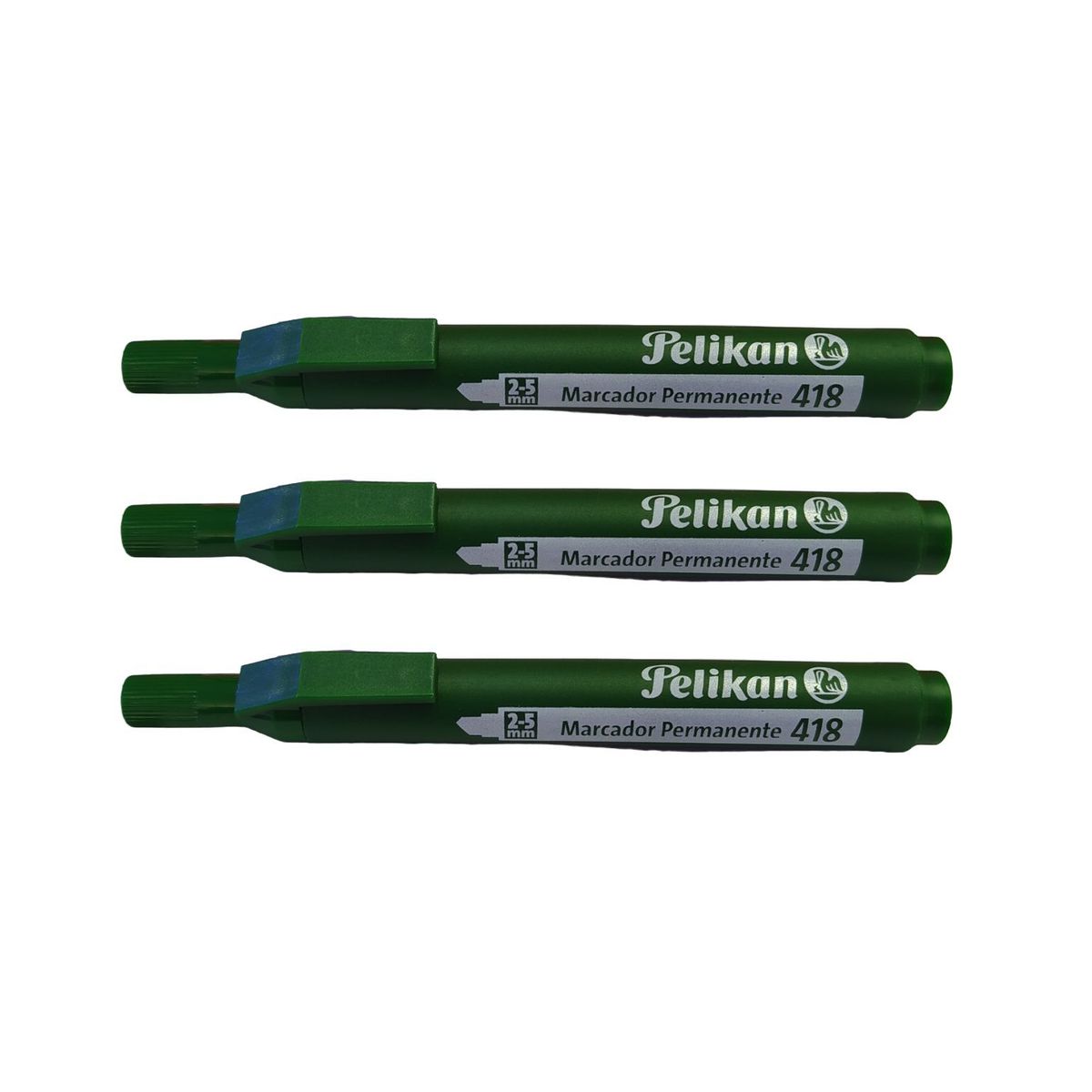 PELIKAN - Marcador Permanente Marker 418 Verde Pelikan X3 Und