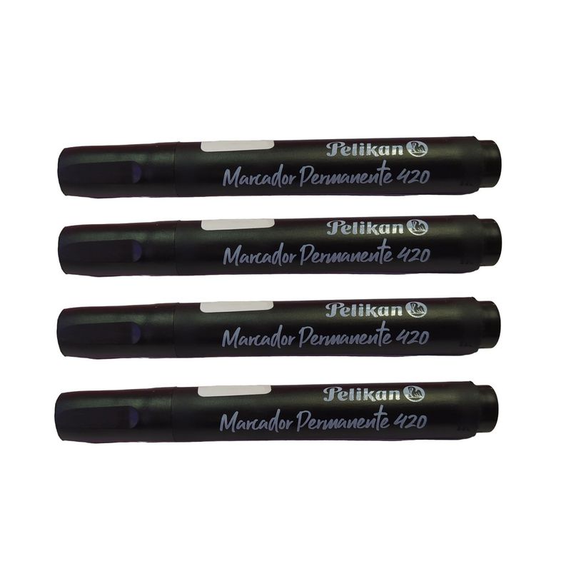 PELIKAN - Marcador Permanente Marker 420 Negro Pelikan X4 Und