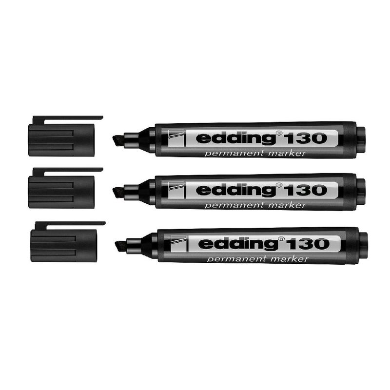 EDDING - Marcador Permanente Negro E-130 Edding X3 Und