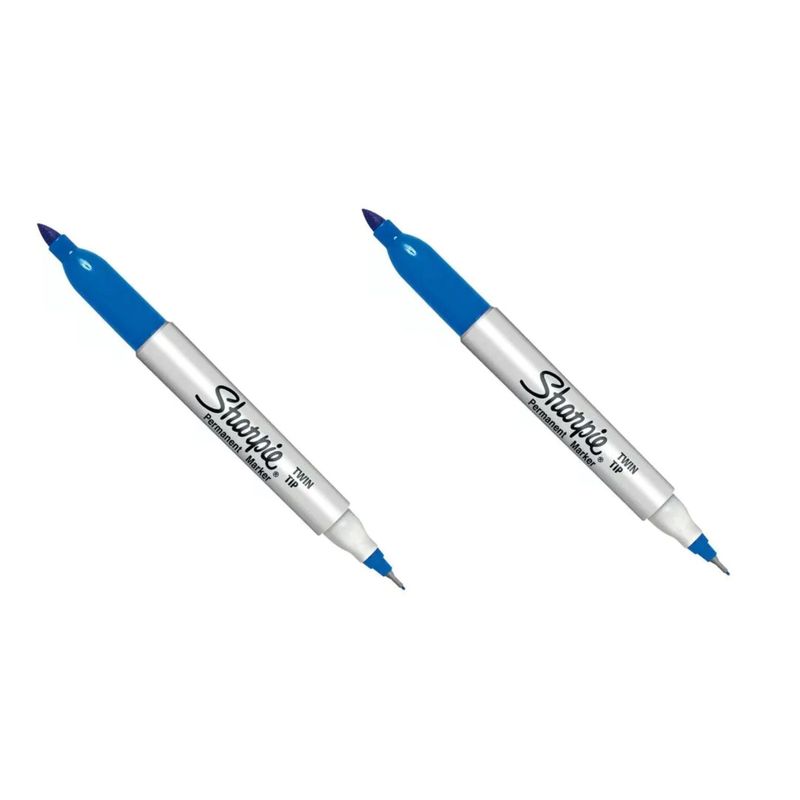 SHARPIE - Marcador Permanente Twin Tip Azul Sharpie X2 Und